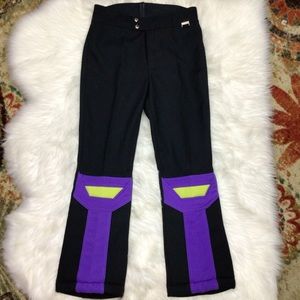 Vintage Edelweiss Skiwear Nordic Black Retro Thick Ski Pants Unisex 32